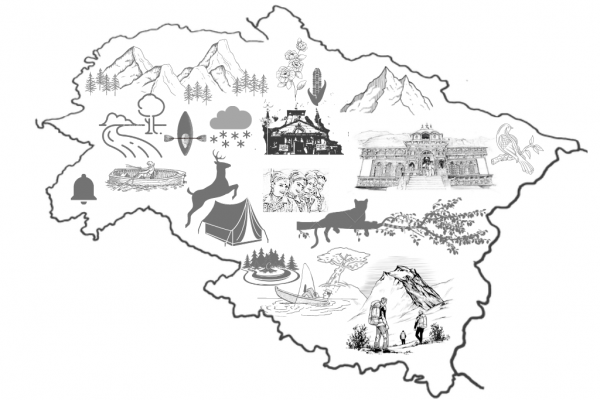 Uttarakhand Map Drawing